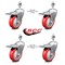 Service Caster 4 Inch Red Polyurethane Swivel 12mm Stem Caster Set with Total Lock Brake SCC-TSTTL20S414-PPUB-RED-M1215-4 - alternate 4
